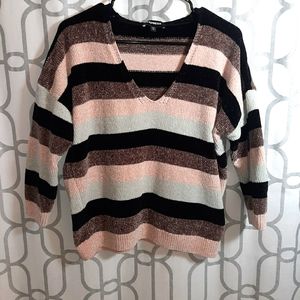 Express Velvet Knitted Striped Sweater